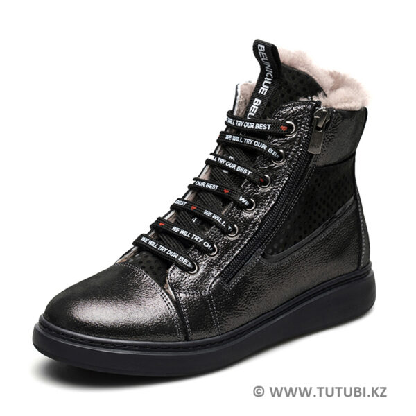 Ботинки из натурального меха и нубука черные MP002XG01DJ5R